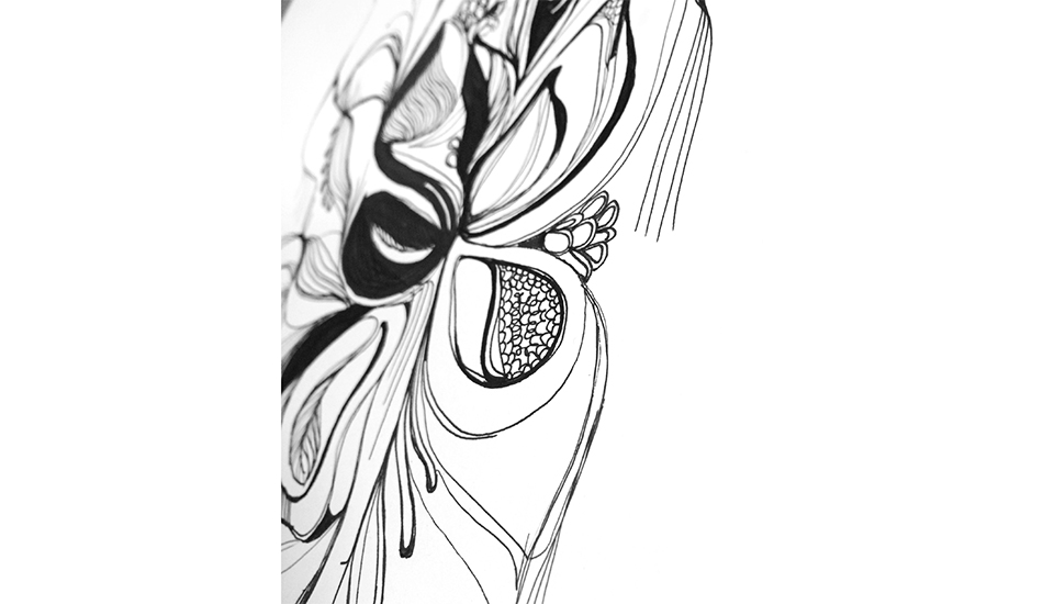 Dessin abstrait organique noir et blanc - Visuel 3