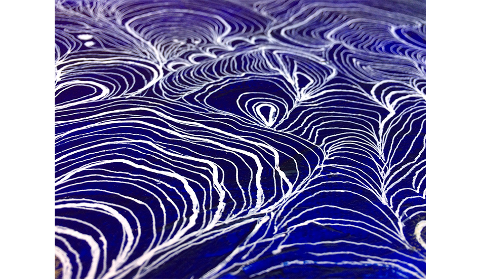 Technique mixte sur toile - Signature et détail final de l'œuvre 7 par Cécile Reverdy