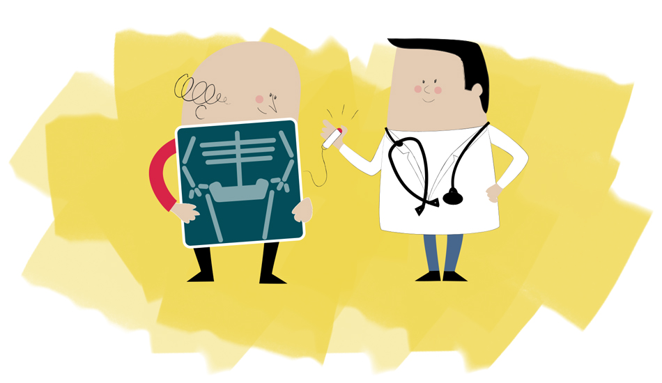 Radiothérapie - illustration de brochure médicale au ton décalé en oncologie 1 par Cé. Cecile Reverdy